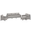 vidaXL 4 Piece Sofa Set with Cushions Light Gray Fabric