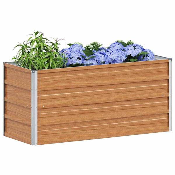 vidaXL Garden Raised Bed Silver Galvanized Steel 39.4 x 15.7 x 17.7 in