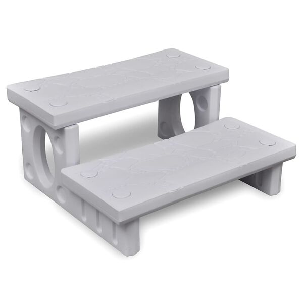 vidaXL Spa Step White Plastic Medium Reversible Spa Steps