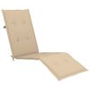 vidaXL Patio Deck Chair with Footrest and Cushion Solid Wood Acacia