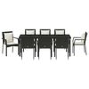 vidaXL Garden Dining Set with Cushion 9 pcs Black Poly Rattan