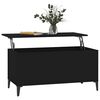 vidaXL Coffee Table Black Engineered wood, metal Medium