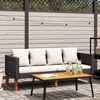 vidaXL Garden Sofa Black, Cream White