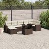 vidaXL Garden Sofa Set Brown PE rattan Large Adjustable Armrests