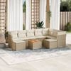 vidaXL Garden Sofa Set Beige and Brown PE Rattan Large
