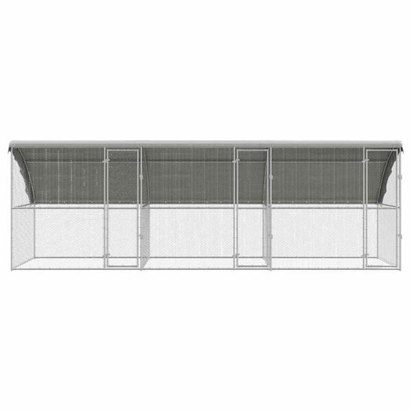 vidaXL Chicken Cage 3 pcs Silver 236.22 x 78.74 x 78.15 in