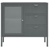 vidaXL Sideboard Anthracite Steel Medium Height-Adjustable Shelves