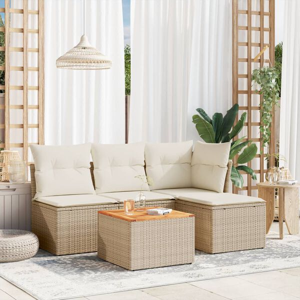 vidaXL Garden Sofa Set Beige