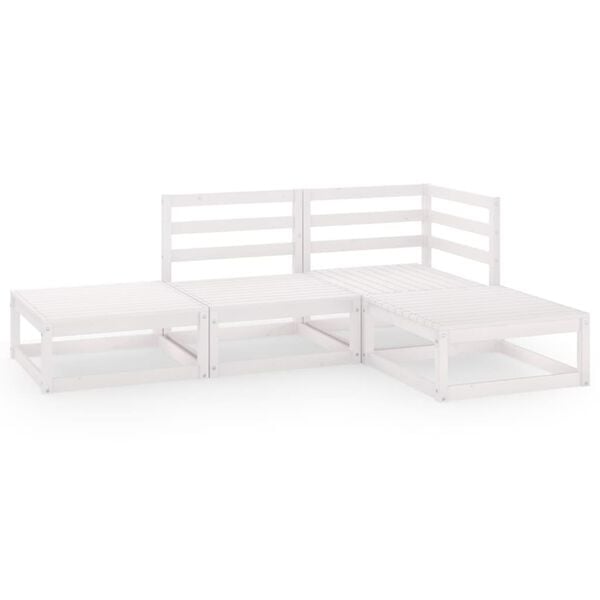 vidaXL Garden Lounge Set White Solid pinewood Medium Modular