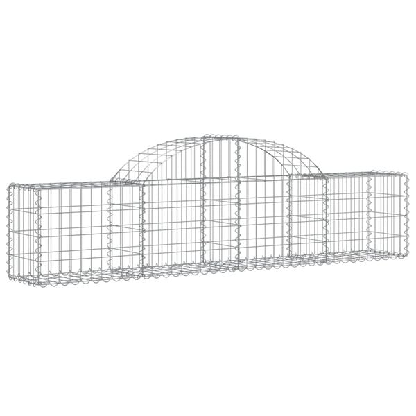 vidaXL Gabion Basket Set of 6 Silver Galvanized Iron 78.7x11.8x23.6 in