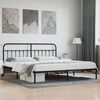 vidaXL Bed Frame Black Powder-Coated Steel Double Industrial Bed Frame