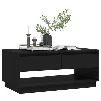 vidaXL Coffee Table Black 40.4"x21.7"x17.3" Engineered Wood