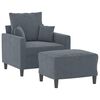 vidaXL Sofa Chair With Footstool Dark Grey