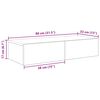 vidaXL Wall Shelf Black Engineered Wood 31.5 x 13.0 x 6.7 in