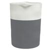 vidaXL Storage Basket Grey and White 100% Cotton Large Collapsible