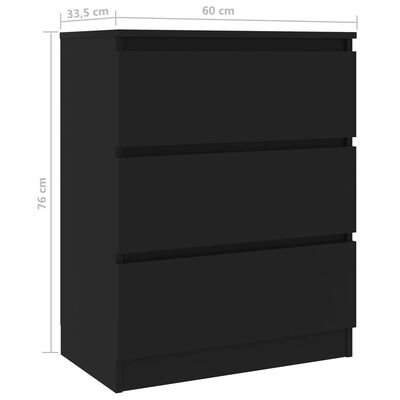 vidaXL Sideboard Black 23.6"x13.2"x29.9" Chipboard