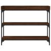 vidaXL Console Table Brown Oak Engineered wood, Metal Console Table