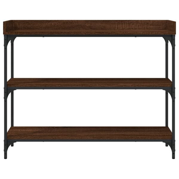 vidaXL Console Table Brown Oak Engineered wood, Metal Console Table