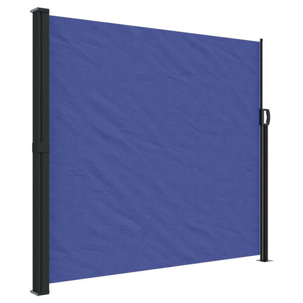 vidaXL Retractable Side Awning Blue 100% polyester with PU coating