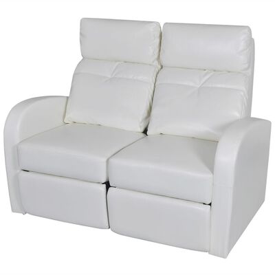 Vidaxl 2 Seater Home Theater Recliner, Home Theater Leather Sofa
