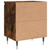 vidaXL Bedside Cabinet Set of 2 Smoked Oak Engineered Wood, Iron Medium