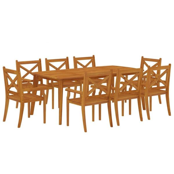 vidaXL Garden Dining Set Brown Solid Acacia Wood with an Oiled Finish