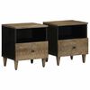 vidaXL Bedside Cabinet Set of 2 Light Grey Solid Mango Wood