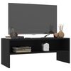 vidaXL TV Cabinet Black Engineered Wood Medium TV Cabinet Rectangular