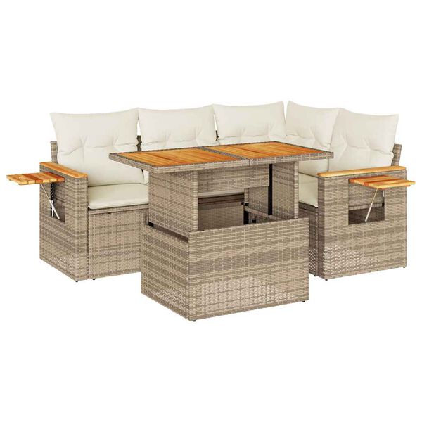 vidaXL Garden Sofa Set Beige