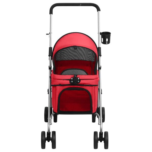 vidaXL Dog Stroller Red 300D oxford fabric, Steel