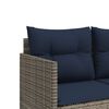 vidaXL Sun Lounger Grey, Navy PE Rattan, Steel, Polyester (Cushion Fabric)