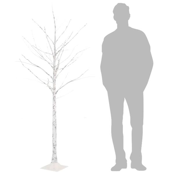 vidaXL Artificial Christmas Tree Warm white Steel 5.9 ft tall