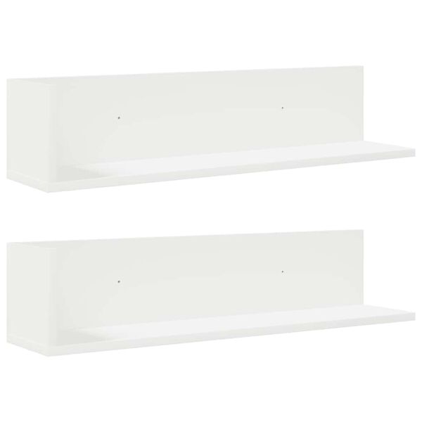 vidaXL Wall Shelf White Engineered wood Medium Floating Wall Shelf
