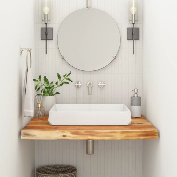 vidaXL Bathroom Countertop Natural Solid Acacia wood Medium Durable