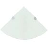 vidaXL Corner Shelf Set of 2 White Tempered glass 9.8 x 9.8 in