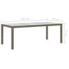 vidaXL Garden Table Grey Poly rattan, powder-coated steel, tempered glass