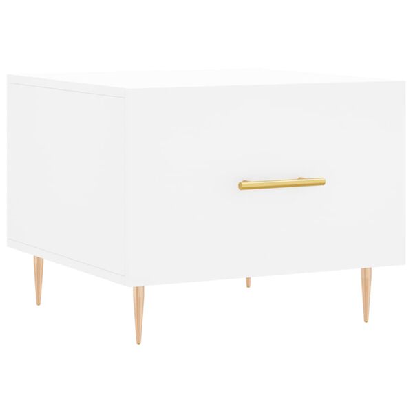 vidaXL Coffee Table White Engineered wood, Iron 19.7x19.7x15.7 in