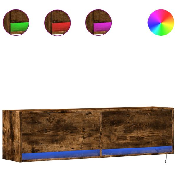 vidaXL TV Wall Cabinet Smoked Oak Engineered Wood