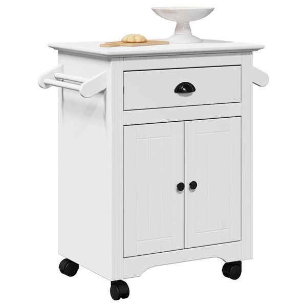 vidaXL Kitchen Trolley "BODO" White 28.3x17.7x31.5"
