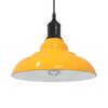 vidaXL Pendant Lamp Gloss Yellow Metal Medium Pendant Lamp Circular