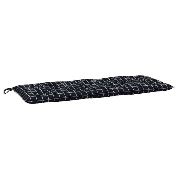 vidaXL Garden Bench Cushion Black check pattern 100% Polyester