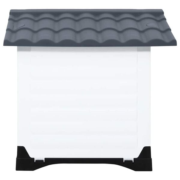 vidaXL Dog House Grey, White, Black Polypropylene Small