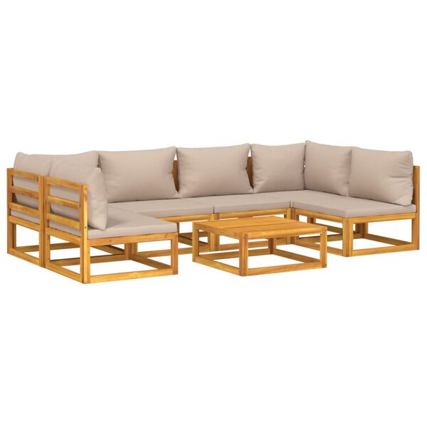 vidaXL Garden Lounge Set Taupe Solid Acacia wood, 100% polyester Large