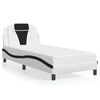 vidaXL Bed Frame "Viana" with LED without Mattress White and Black 31.5"x78.7"