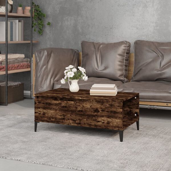 vidaXL Coffee Table Smoked Oak Engineered wood, metal