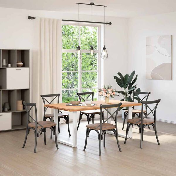 vidaXL Coffee Table Leg Set of 2 White Powder-Coated Steel Standard