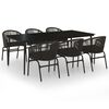 vidaXL Garden Dining Set Black