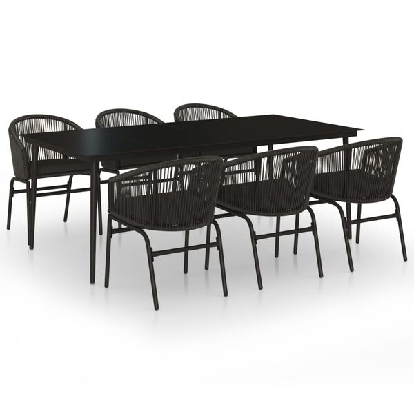 vidaXL Garden Dining Set Black
