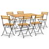 vidaXL 7 Piece Folding Patio Dining Set Solid Acacia Wood