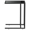 vidaXL Side Table Black Tempered Glass, Powder-Coated Iron Medium Simple